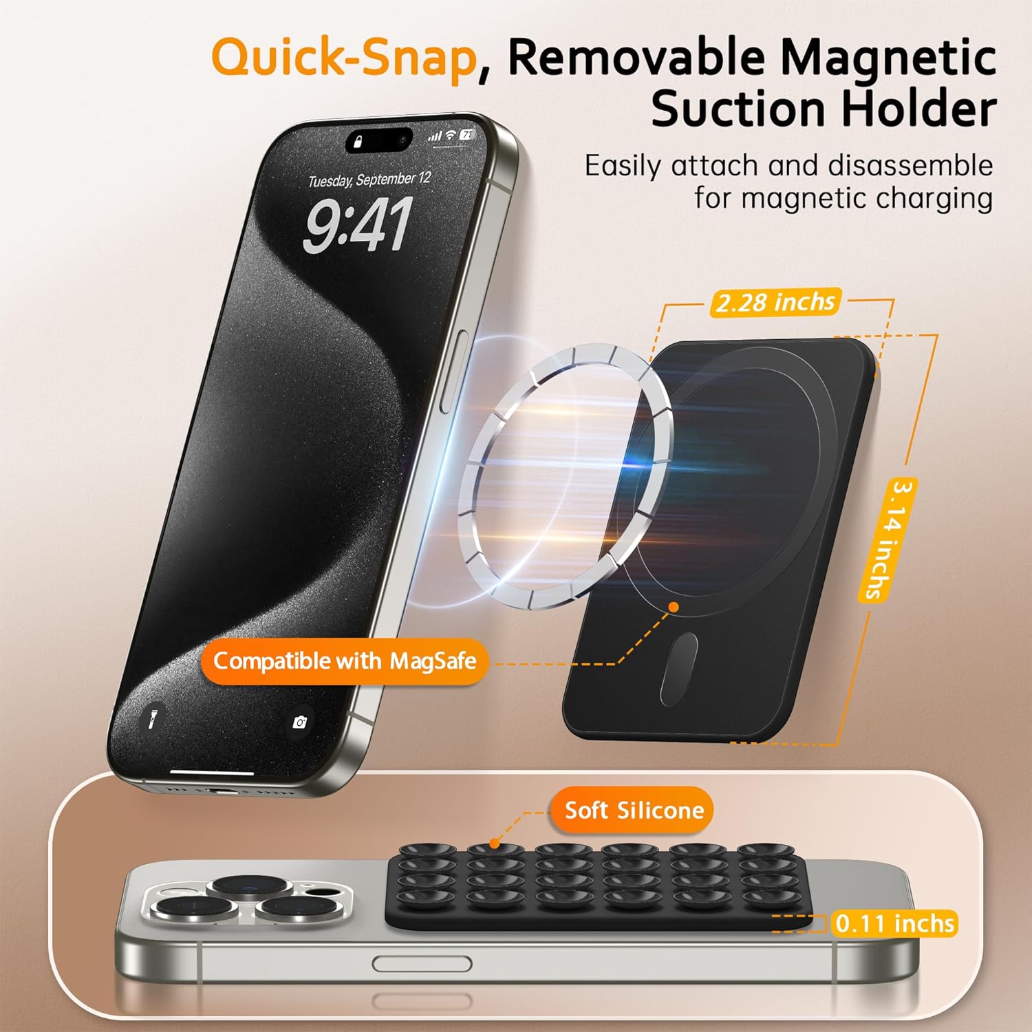Magnetic Suction Cup Phone Mount