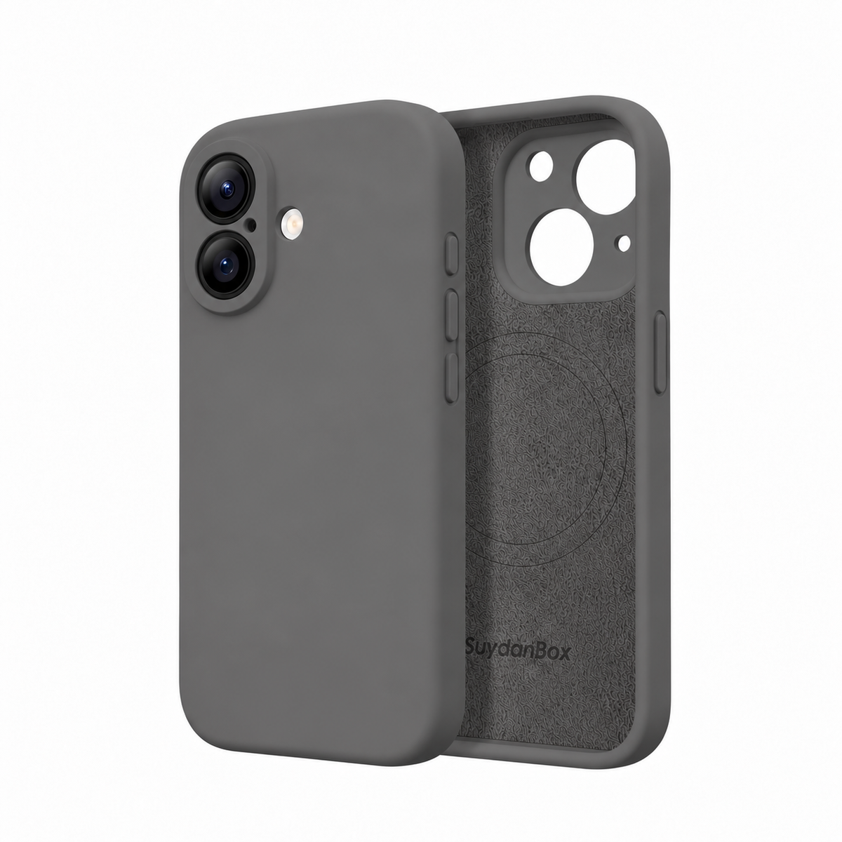Magnetic for iPhone 16 Case Silicone Dark Gray