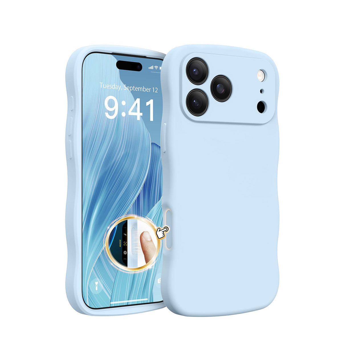 Magnetic & Silicone for iPhone 18 Pro Case, Light Blue