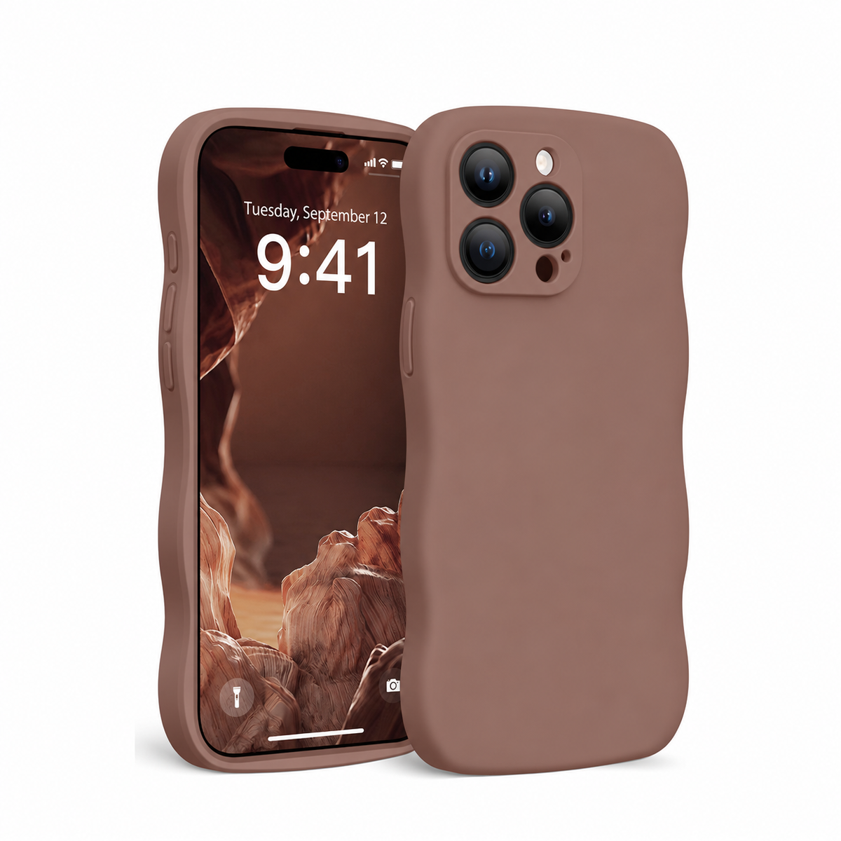 Magnetic &amp; Silicone for iPhone 15 Pro Max Case, Brown
