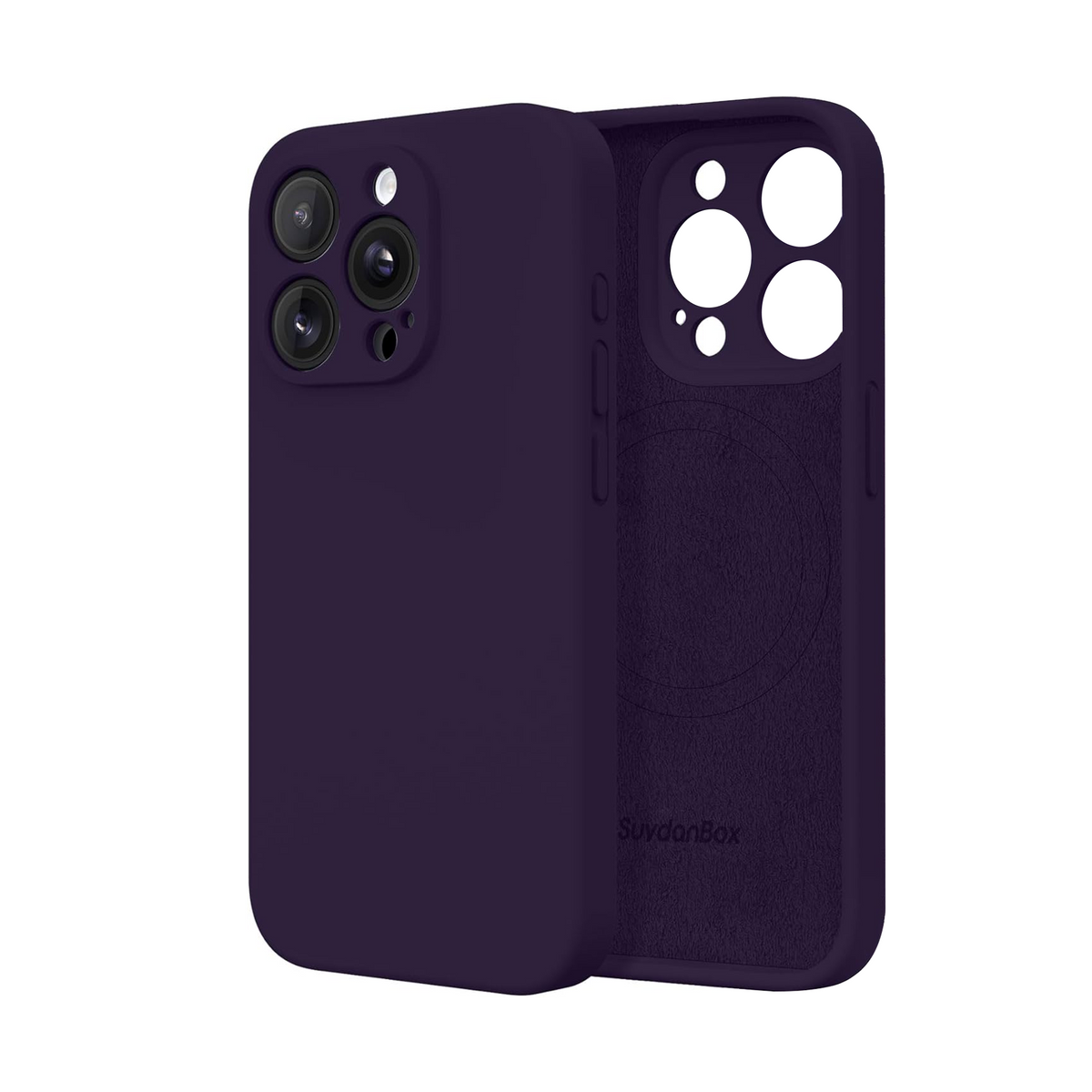 Magnetic for iPhone 15 Pro Max Case Silicone Deep Purple