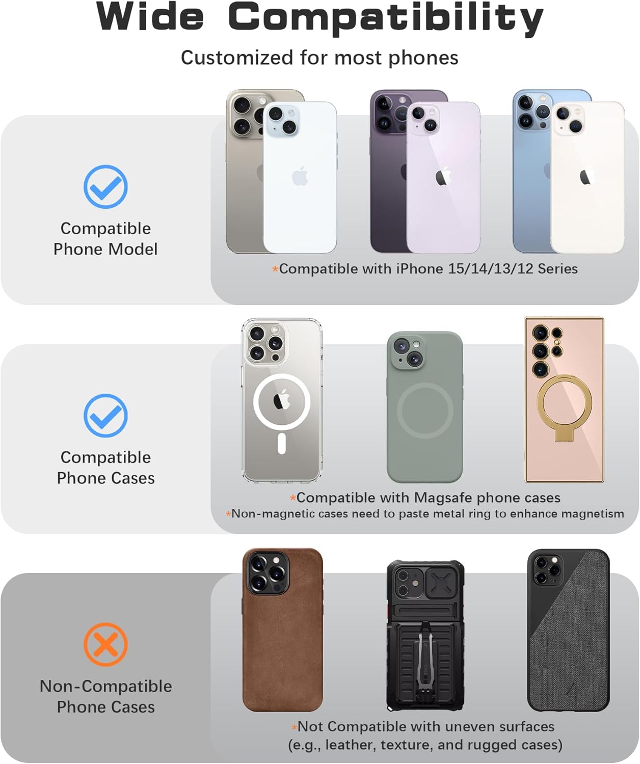 Magnetic Phone Grip Black